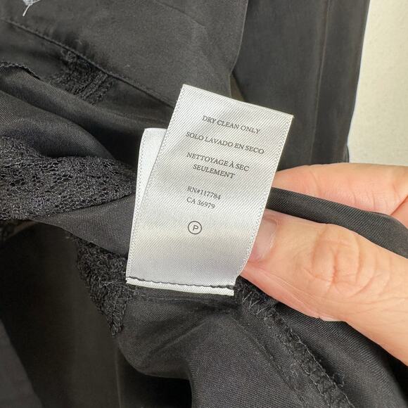 Rails Mona in Black Crepe Lace Long Sleeve Button Collared Shirt L - Picture 11 of 16